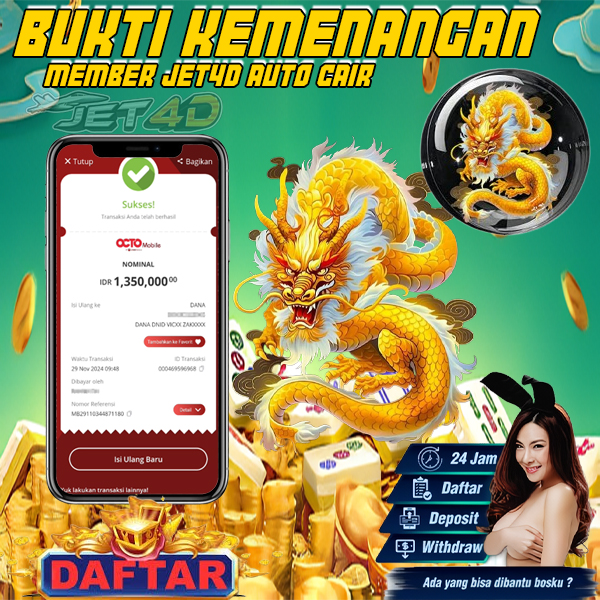 BUKTI KEMENANGAN MEMBER JET4D